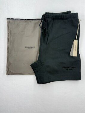 NWT Fear of God Essentials Stretch Limo Shorts - Black Size XL